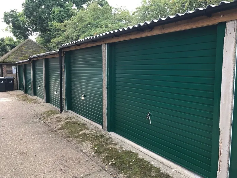 Up and over garage door fitted to a brick garage by Doors 4 Garages Ltd in Twickenham
