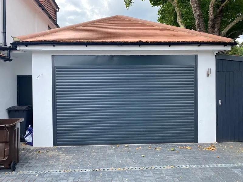 Newly fitted garage door on a residential property in West London by Doors 4 Garages Ltd