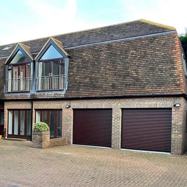 Automated roller garage door fitted by Doors 4 Garages Ltd in Surrey